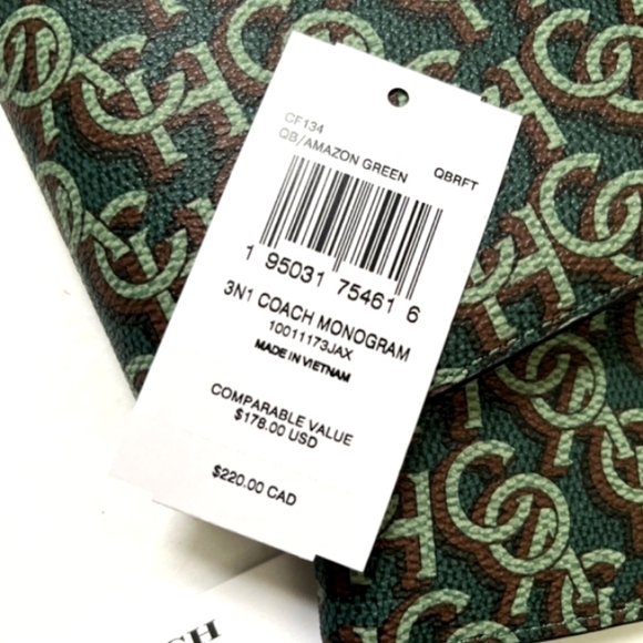 NWT Coach 3 in 1 Large Wallet with Coach Monogram Print - Picture 6 of 7